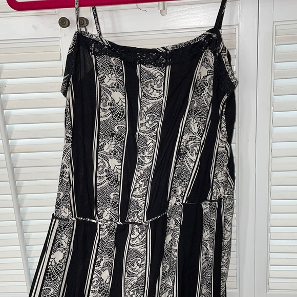 Frenchi lace print midi romantic dress stripe - Picture 1 of 3